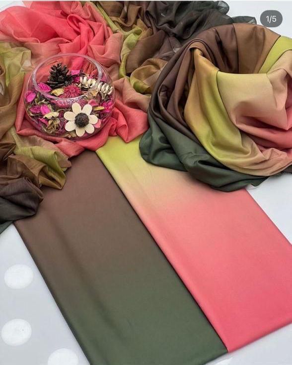 Woman Unstich Shamooz Fabric Silk 3pc