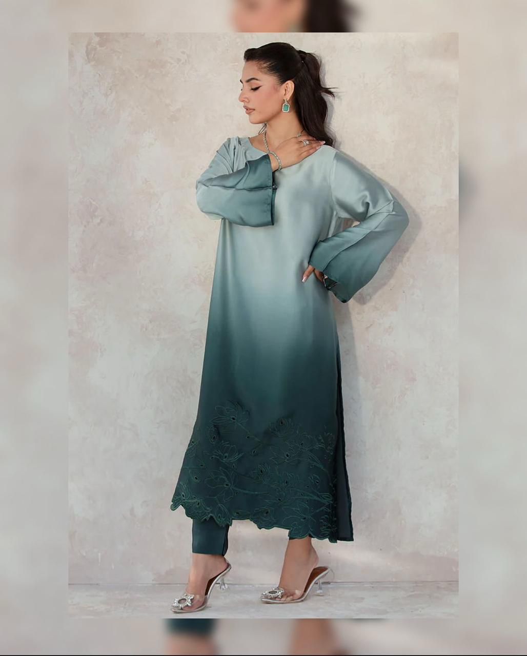 Woman Unstich Shamooz Fabric Silk 3pc