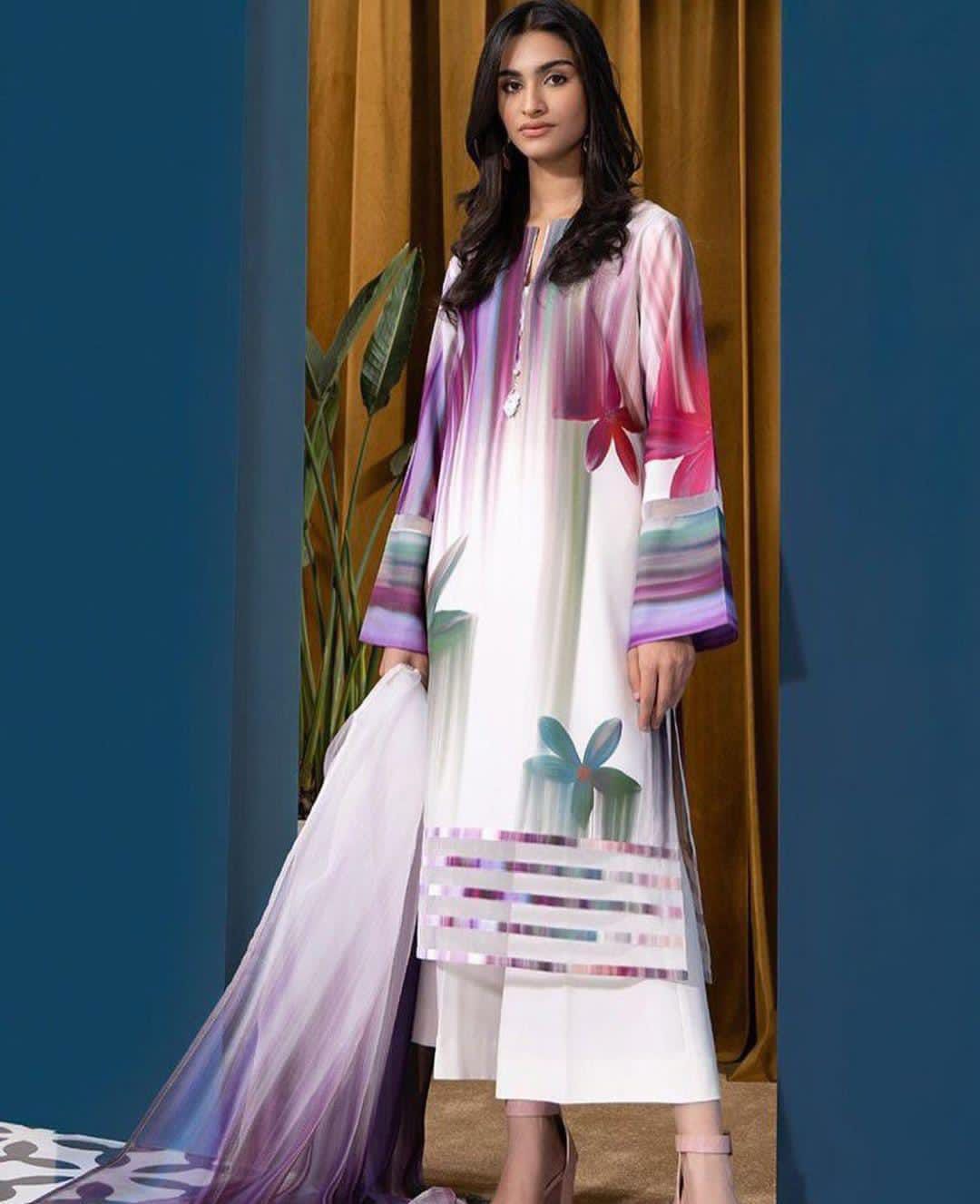 Woman Unstich Shamooz Fabric Silk 3pc