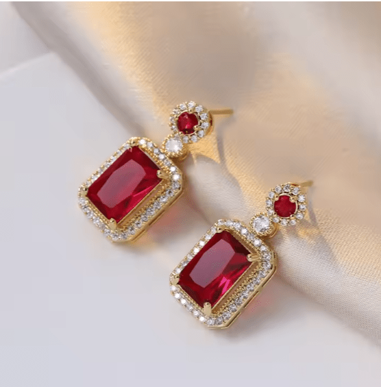 Luxurious Royal Gemstone Necklace & Earring Set - Elegant Women's Jewelry Gift