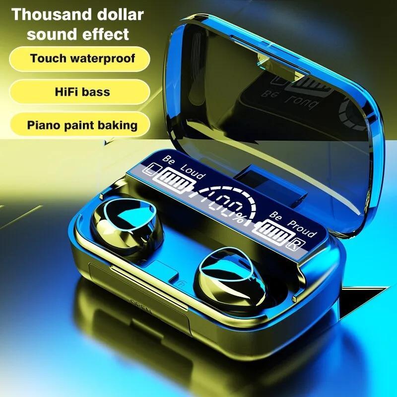 M10 Digital Display Case Earbuds, Black