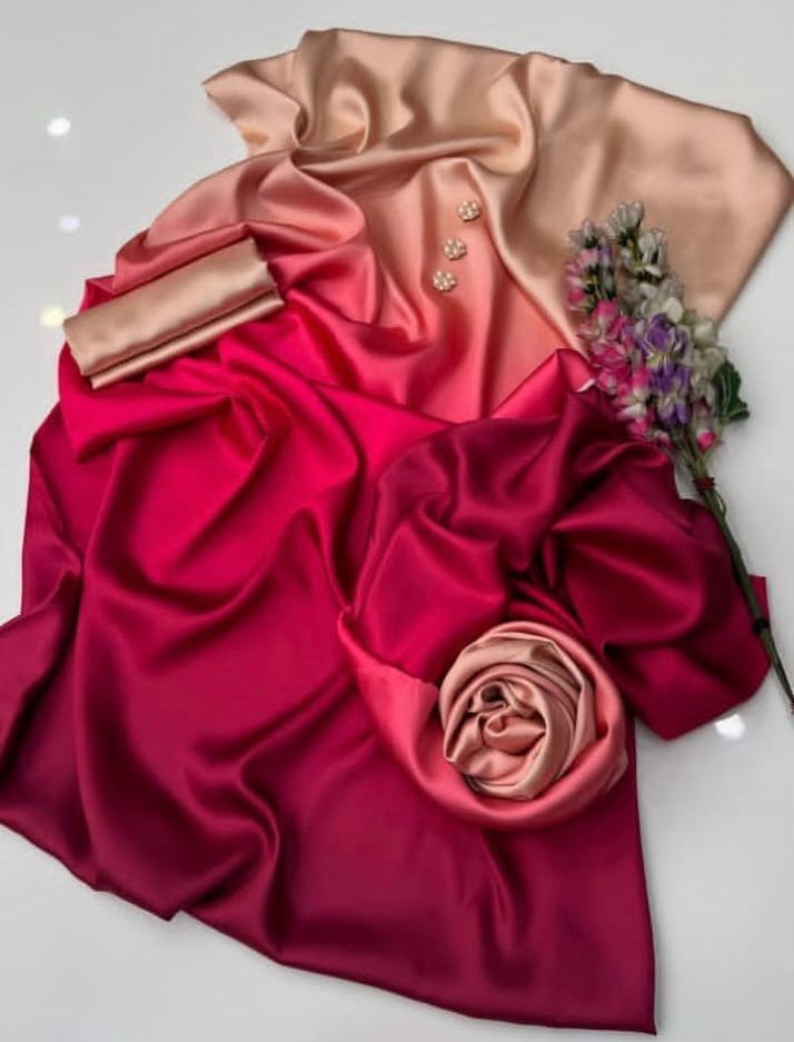 Woman Unstich Shamooz Fabric Silk 3pc