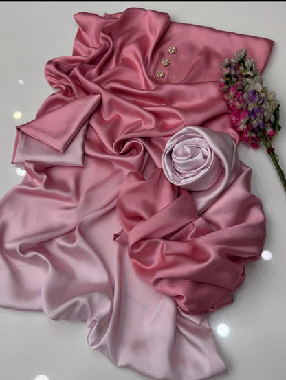 Woman Unstich Shamooz Fabric Silk 3pc