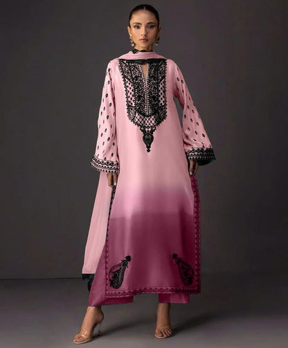 Woman Unstich Shamooz Fabric Silk 3pc