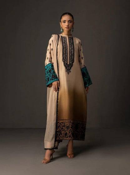 Woman Unstich Shamooz Fabric Silk 3pc