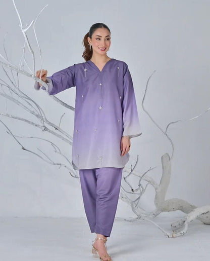 Woman Unstich Shamooz Fabric Silk 3pc