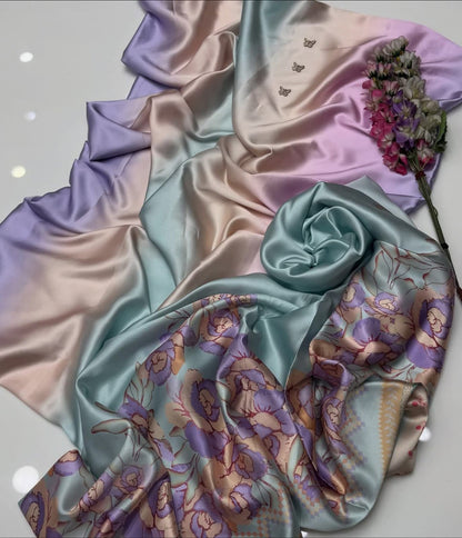 Woman Unstich Shamooz Fabric Silk 3pc