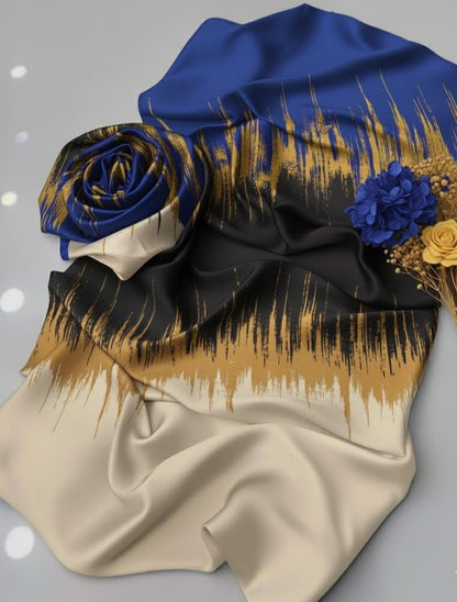 Shamooz Silk Fabric 3pc Silk digital printed Dupaata&nbsp