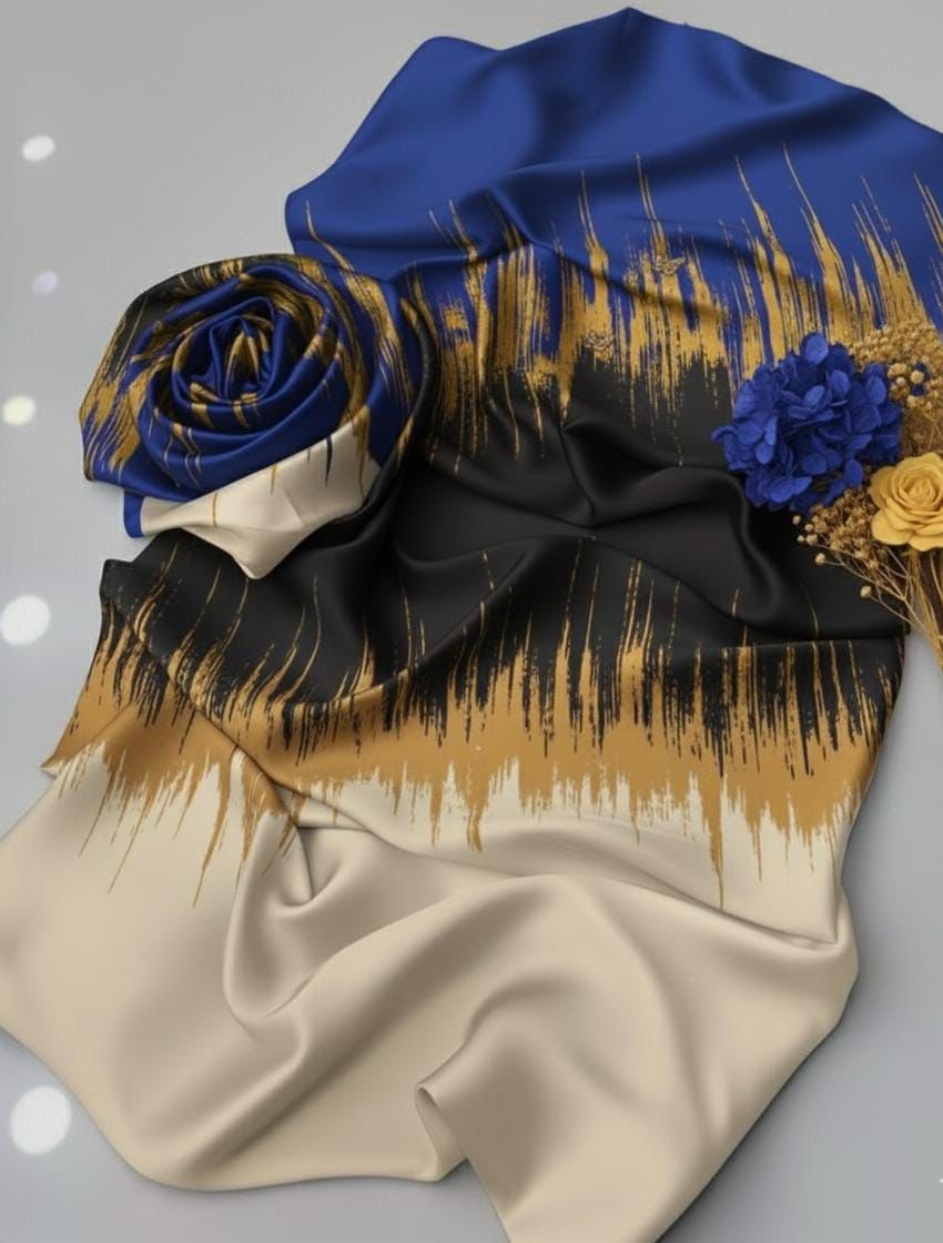 Shamooz Silk Fabric 3pc Silk digital printed Dupaata&nbsp