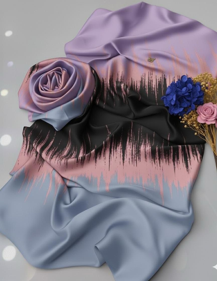 Shamooz Silk Fabric 3pc Silk digital printed Dupaata&nbsp