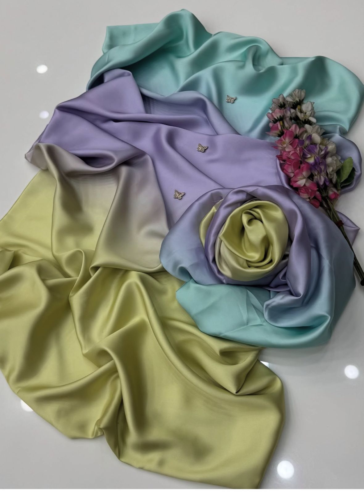 Shamooz Silk Fabric 3pc Silk digital printed Dupaata&nbsp