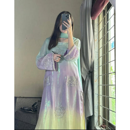 Shamooz Silk Fabric 3pc Silk digital printed Dupaata&nbsp