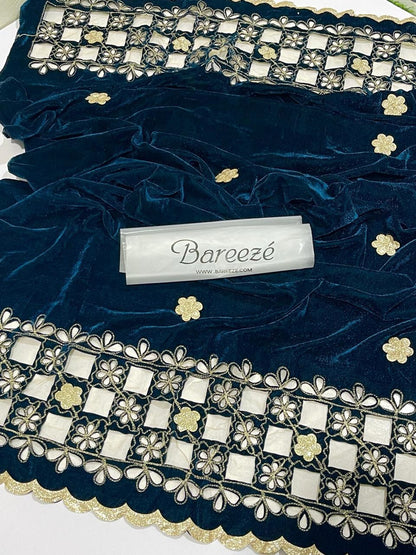 Most demanding item of season 2025  LAZER CUT WORK HEAVY EMBROIDERY VELVET SHAWL