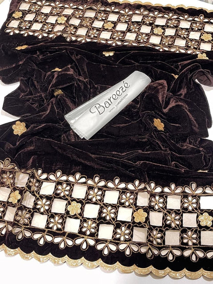 Most demanding item of season 2025  LAZER CUT WORK HEAVY EMBROIDERY VELVET SHAWL