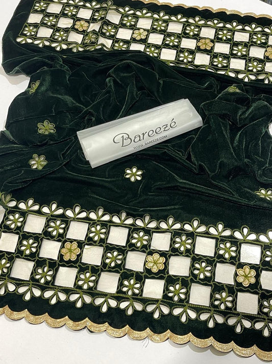 Most demanding item of season 2025  LAZER CUT WORK HEAVY EMBROIDERY VELVET SHAWL
