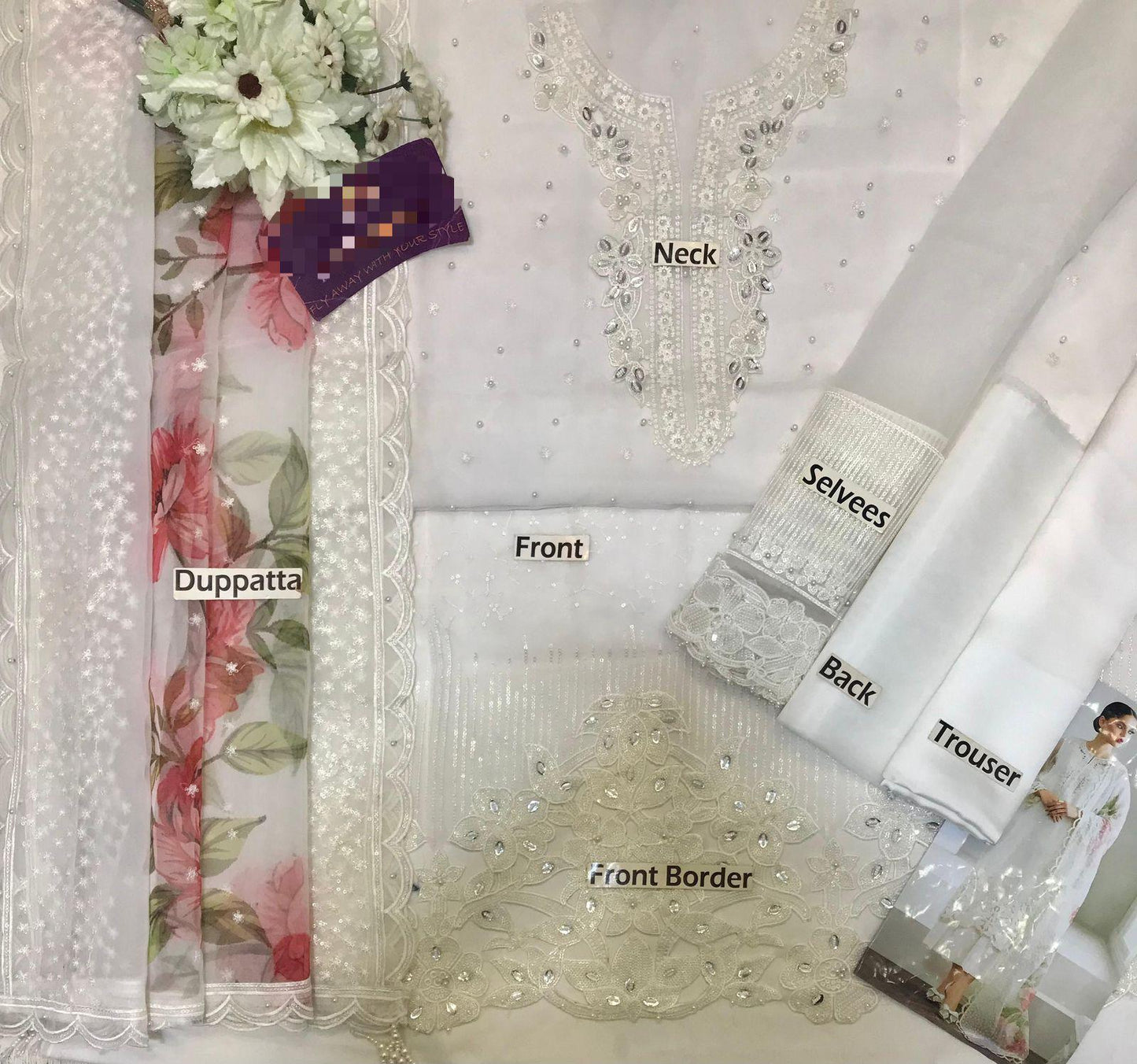 EMBROIDED ORGANZA SUIT