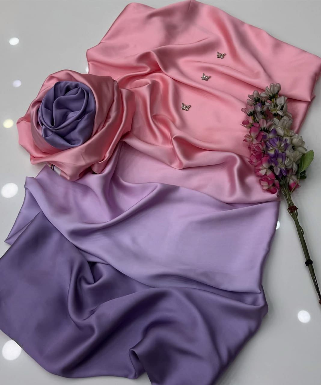 Woman Unstich Shamooz Fabric Silk 3pc
