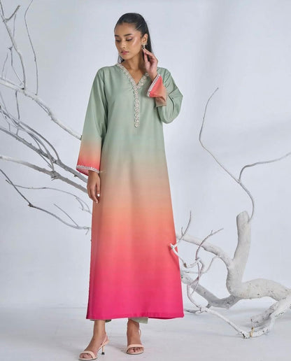 Woman Unstich Shamooz Fabric Silk 3pc