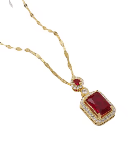 Luxurious Royal Gemstone Necklace & Earring Set - Elegant Women's Jewelry Gift