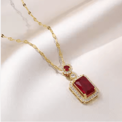 Luxurious Royal Gemstone Necklace & Earring Set - Elegant Women's Jewelry Gift