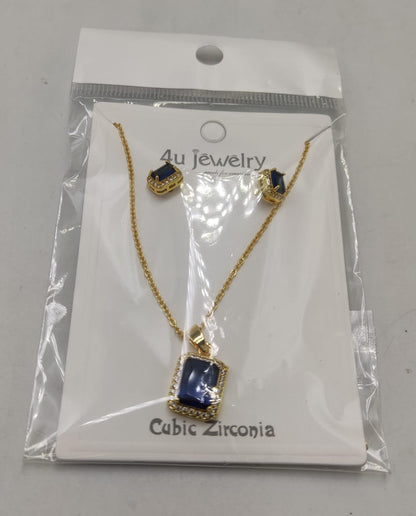 Luxurious Royal Gemstone Necklace & Earring Set - Elegant Women's Jewelry Gift